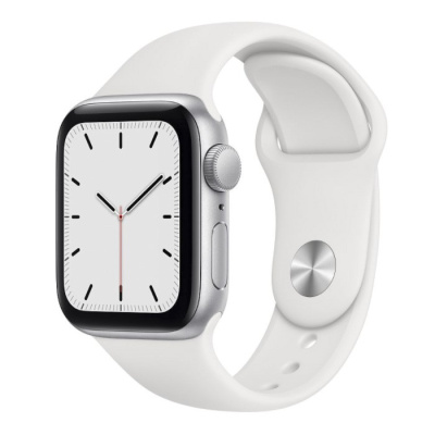 Apple Watch Series SE2  Silver Case with Blue Sport Band S/M 